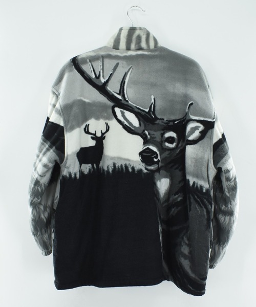 VINTAGE（ヴィンテージ）の「【USED】90's SPORTS ATLANTIC WEAR アニマル柄 フリースジャケット（ブルゾン・メンズ・グレー・X-LARGE）」の2枚目の写真