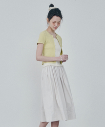Strap Flare Skirt_Beige