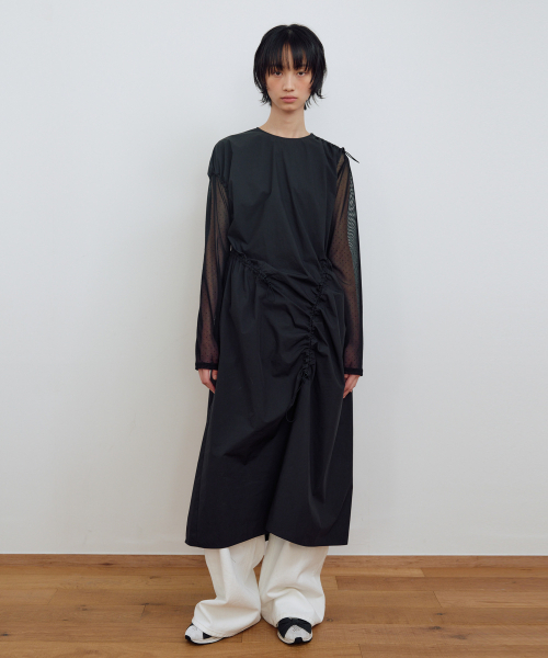 ミュウミュウ 美品 2018 ワンピース チェック調 フレア ギャザー S