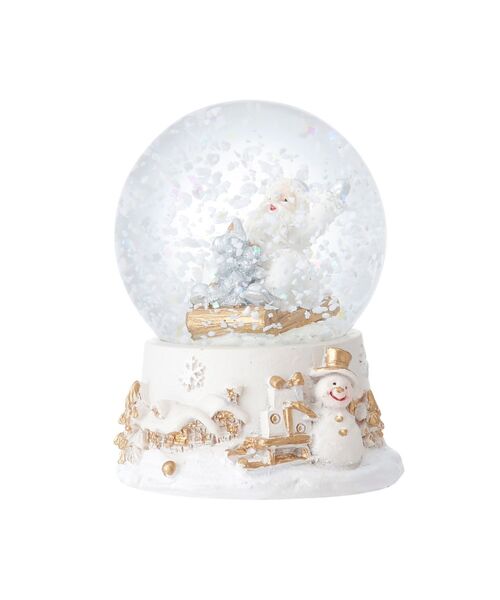 クリスマス ハンカチ＆スノードームセット サンタとソリ ホワイト