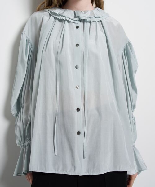 LANVIN en Bleu(ランバンオンブルー)の「トリアセローンフリルカラーブラウス(シャツ/ブラウス・レディース・ライトカーキ/ブラック/オフホワイト・38)」の10枚目の写真