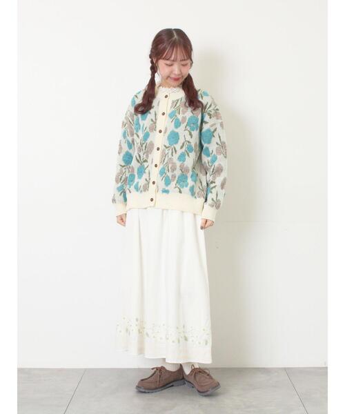 Samansa Mos2（サマンサ モスモス）の「ループ花柄ジャガードニットカーディガン（カーディガン/ボレロ・レディース・キナリ/モカ/グレー/ピンク・F）」の16枚目の写真