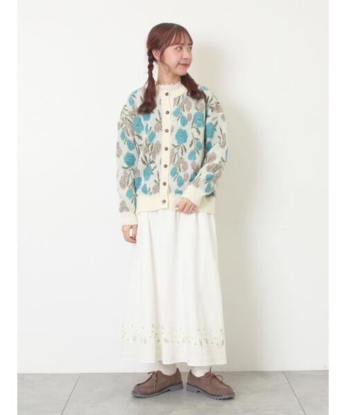 Samansa Mos2（サマンサ モスモス）の「ループ花柄ジャガードニットカーディガン（カーディガン/ボレロ・レディース・キナリ/モカ/グレー/ピンク・F）」の18枚目の写真