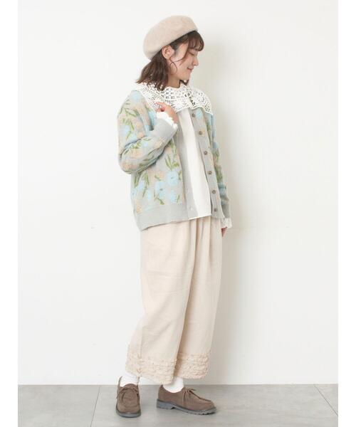 Samansa Mos2（サマンサ モスモス）の「ループ花柄ジャガードニットカーディガン（カーディガン/ボレロ・レディース・キナリ/モカ/グレー/ピンク・F）」の22枚目の写真