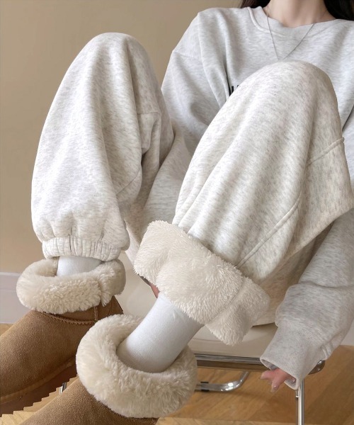 Miniministore(ミニミニストア)の「裏ボア スウェットパンツ あったかパンツ(スラックス・レディース・グレー/チャコールグレー/ブラック/ライトグレー・FREE)」の3枚目の写真