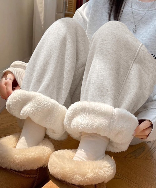 Miniministore(ミニミニストア)の「裏ボア スウェットパンツ あったかパンツ(スラックス・レディース・グレー/チャコールグレー/ブラック/ライトグレー・FREE)」の5枚目の写真
