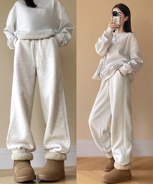 Miniministore(ミニミニストア)の「裏ボア スウェットパンツ あったかパンツ(スラックス・レディース・グレー/チャコールグレー/ブラック/ライトグレー・FREE)」の8枚目の写真
