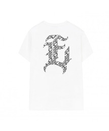 EV E エンブレム ペイズリー オーバーサイズ 半袖Tシャツ (ホワイト)