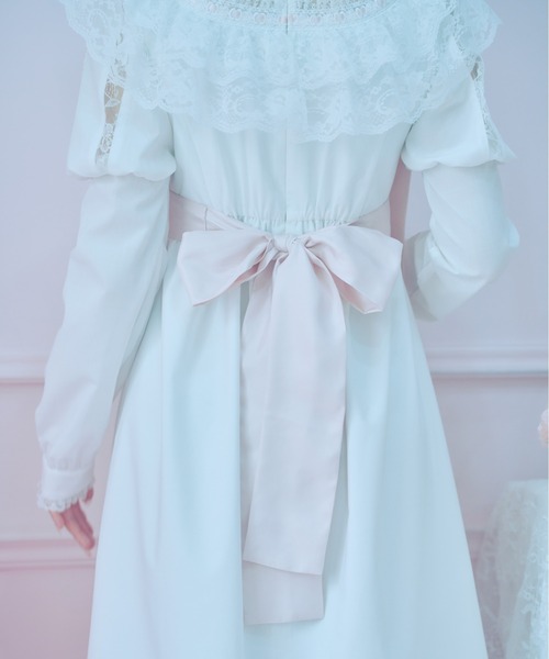 Fiorforte（フィオルフォルテ）の「lace ribbon vintage dress（ワンピース・レディース・ホワイト/ピンク/ホワイト系その他・FREE）」の8枚目の写真