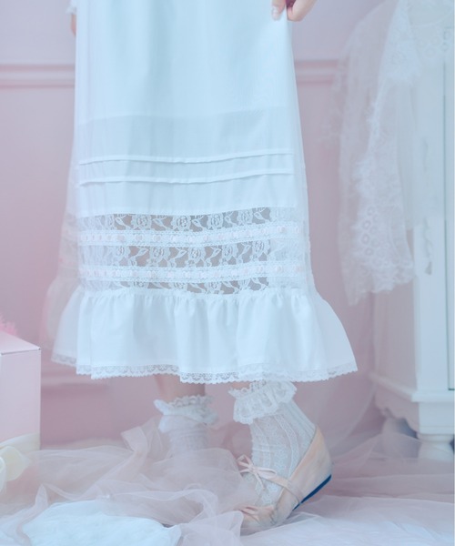 Fiorforte（フィオルフォルテ）の「lace ribbon vintage dress（ワンピース・レディース・ホワイト/ピンク/ホワイト系その他・FREE）」の9枚目の写真