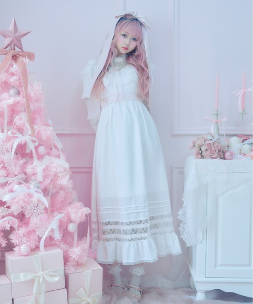 Fiorforte（フィオルフォルテ）の「lace ribbon vintage dress（ワンピース・レディース・ホワイト/ピンク/ホワイト系その他・FREE）」の11枚目の写真