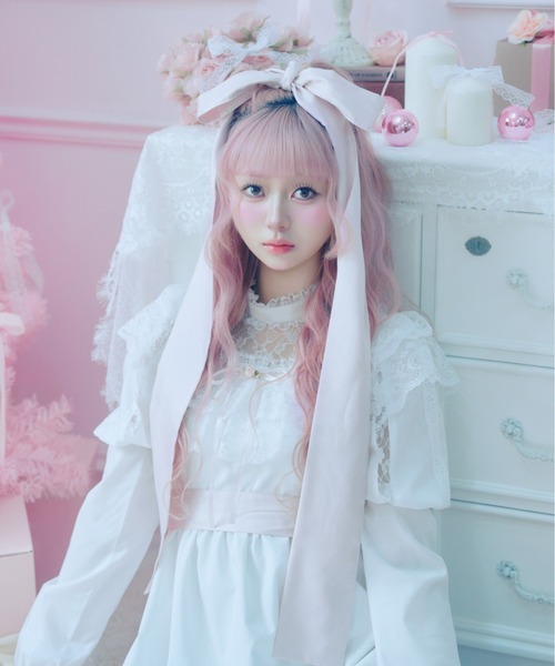 Fiorforte（フィオルフォルテ）の「lace ribbon vintage dress（ワンピース・レディース・ホワイト/ピンク/ホワイト系その他・FREE）」の5枚目の写真
