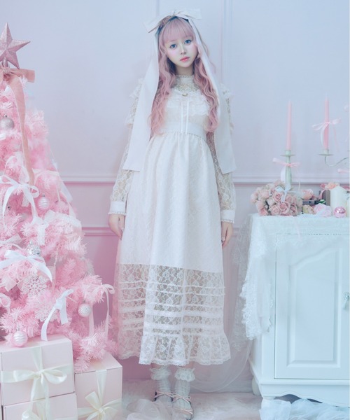 Fiorforte（フィオルフォルテ）の「lace ribbon vintage dress（ワンピース・レディース・ホワイト/ピンク/ホワイト系その他・FREE）」の14枚目の写真