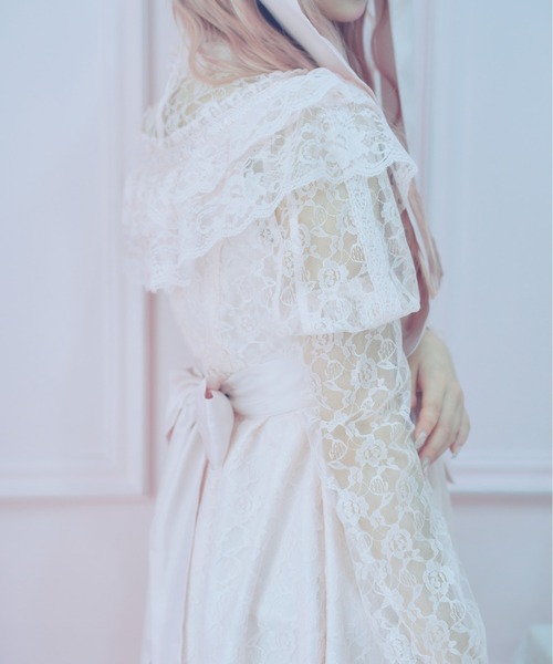 Fiorforte（フィオルフォルテ）の「lace ribbon vintage dress（ワンピース・レディース・ホワイト/ピンク/ホワイト系その他・FREE）」の7枚目の写真