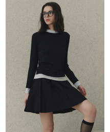 モーダルレイヤードTシャツ_BLACK