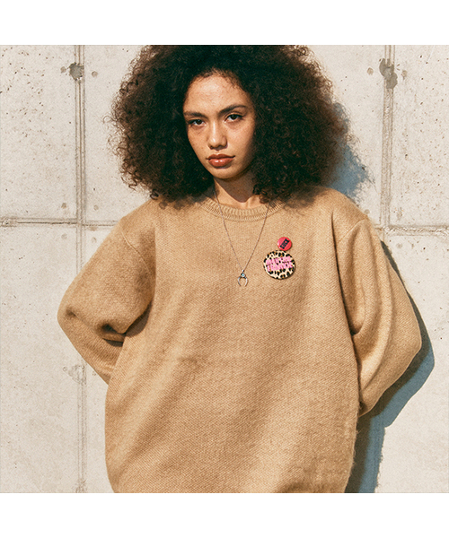 HIGHTIDEFRANKIE(ハイタイドフランキー)の「Frankie 3 Pins Round Knit Beige(ニット/セーター・メンズ・Beige・FREE)」の1枚目の写真