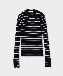 CINOH | BORDER CREW NECK TIGHT KNIT(ニット/セーター)
