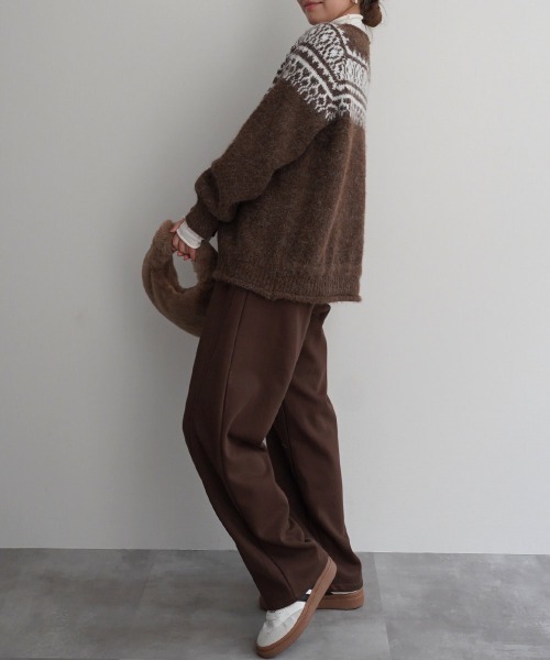Rashik(ラシク)の「カーブライン裏起毛スウェットパンツ(スウェットパンツ・レディース・ブラック/アイボリー/ブラウン・FREE)」の11枚目の写真