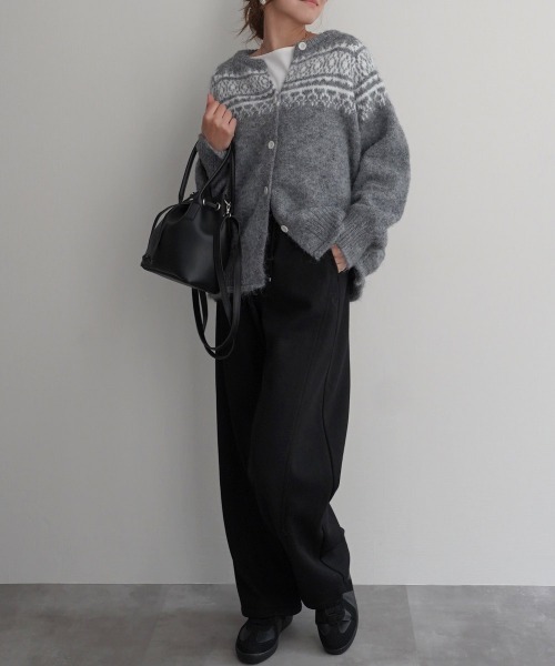 Rashik(ラシク)の「カーブライン裏起毛スウェットパンツ(スウェットパンツ・レディース・ブラック/アイボリー/ブラウン・FREE)」の16枚目の写真