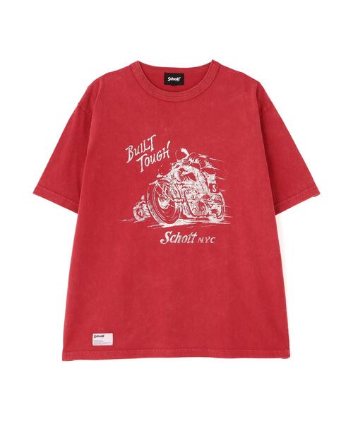 schott（ショット）の「Schott/ショット/IRON HORSE T-SHIRT/アイアン ホース Tシャツ（Tシャツ/カットソー・メンズ・レッド/ネイビー/ブラック・M/L/XL/2XL）」の5枚目の写真
