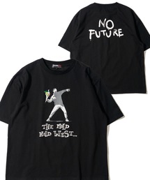 【BRANDALISED/ブランダライズド】冷感スラブ天竺 プリントクルーネックTシャツ