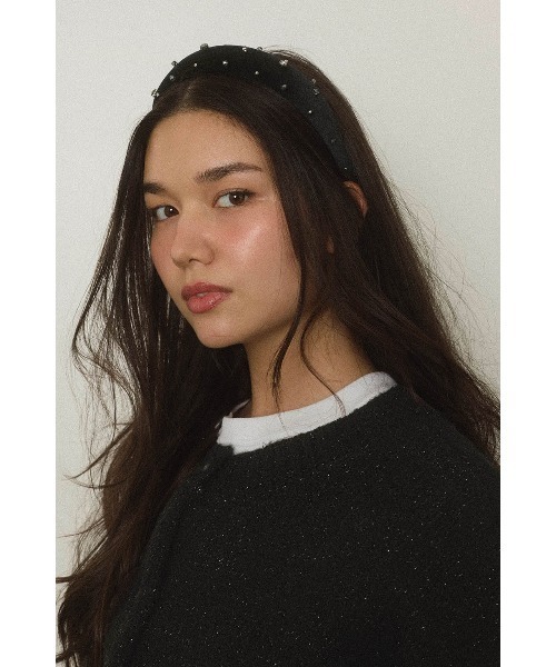 ALEXIA STAM（アリシアスタン）の「Bijou Velour Headband / ビジューベロアカチューシャ（カチューシャ・レディース・ブラウン/ブラック・FREE）」の11枚目の写真