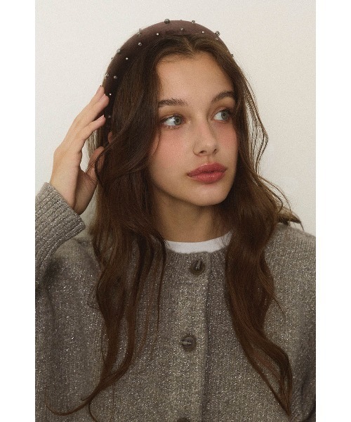 ALEXIA STAM（アリシアスタン）の「Bijou Velour Headband / ビジューベロアカチューシャ（カチューシャ・レディース・ブラウン/ブラック・FREE）」の13枚目の写真