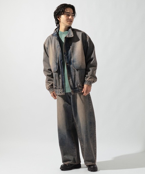 niko and...（ニコアンド）の「[niko and ...JEANS] FLY YOKE DENIM BLOUSON（ブルゾン・メンズ・チャコール/アクア・LARGE/MEDIUM）」の4枚目の写真