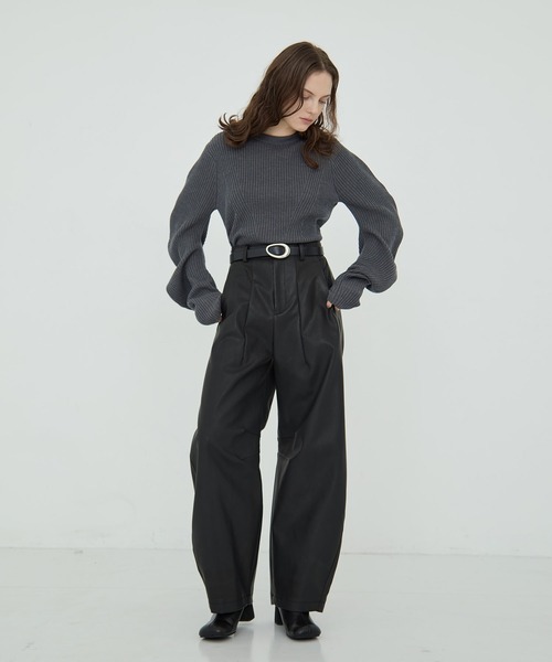 RITAN/リタン】Leather Curve Pants/レザーカーブパンツ（その他パンツ
