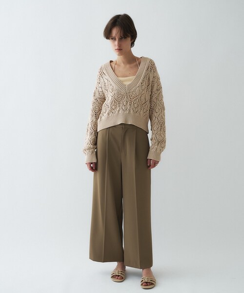 cloenc(クロエンス)の「【防花粉/セットアップ】イージータックワイドパンツ(その他パンツ・レディース・ネイビー/キャメル/グレー・01/02/03)」の5枚目の写真