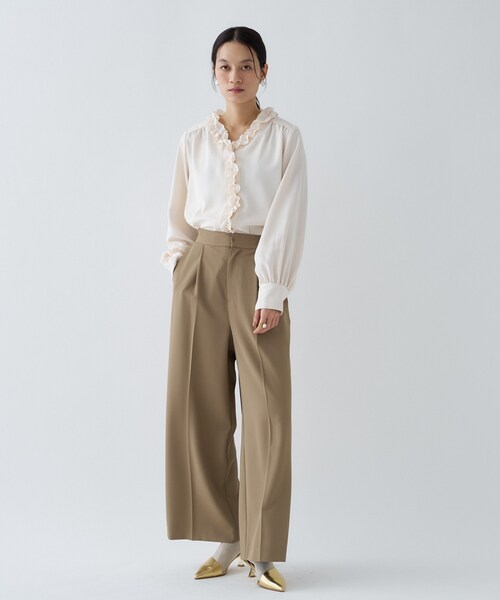 cloenc(クロエンス)の「【防花粉/セットアップ】イージータックワイドパンツ(その他パンツ・レディース・ネイビー/キャメル/グレー・01/02/03)」の11枚目の写真