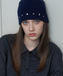 XANADU（ザナドゥ）の「EDDY STUD BEANIE_NAVY（ニットキャップ/ビーニー）」