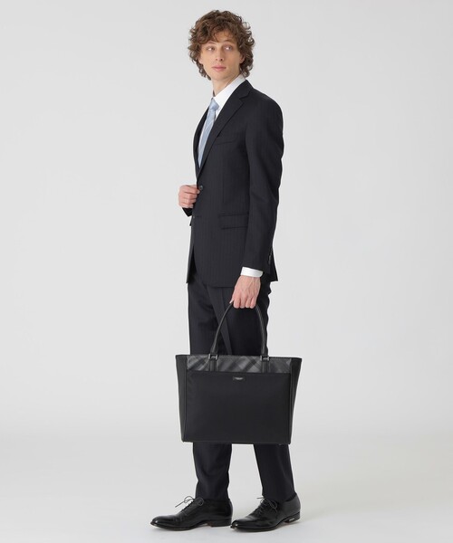 BLACK LABEL CRESTBRIDGE(ブラックレーベル・クレストブリッジ)の「ナイロンコンビカルゼシャドークレストブリッジチェックビジネストートバッグ(トートバッグ・メンズ・ネイビー/ブラック・FREE)」の4枚目の写真