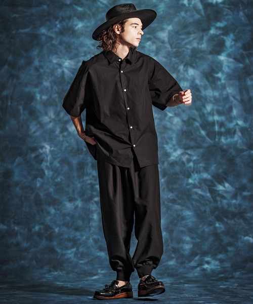 Jih Nunc（ジーヌンク）の「mhs2496- スーピマコットンオーバーサイズシャツ(JIH-R1144)（ポロシャツ・メンズ・ラベンダー/ホワイト/オリーブ/ブラック・L/M/S）」の7枚目の写真