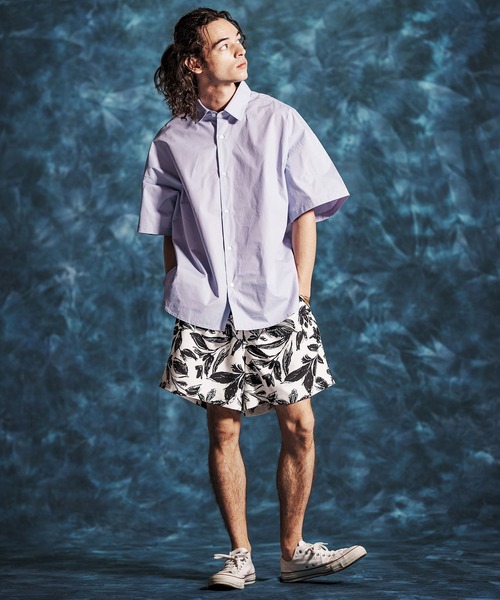Jih Nunc（ジーヌンク）の「mhs2496- スーピマコットンオーバーサイズシャツ(JIH-R1144)（ポロシャツ・メンズ・ラベンダー/ホワイト/オリーブ/ブラック・L/M/S）」の12枚目の写真