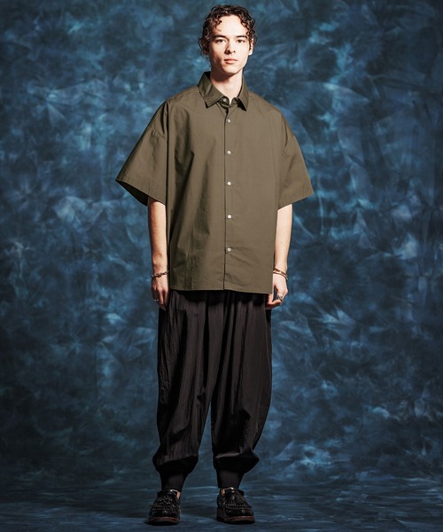 Jih Nunc（ジーヌンク）の「mhs2496- スーピマコットンオーバーサイズシャツ(JIH-R1144)（ポロシャツ・メンズ・ラベンダー/ホワイト/オリーブ/ブラック・L/M/S）」の17枚目の写真