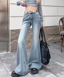 デニムフレアパンツ