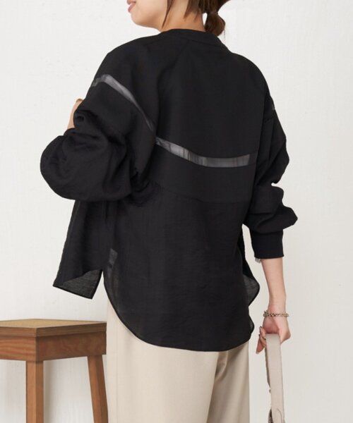 Jena espace merveilleux（ジェナ　エスパスメルヴェイユ）の「【上品シアー】ヨウリュウブルゾン（ノーカラージャケット・レディース・オフホワイト/ブラック/ベージュ・FREE）」の18枚目の写真