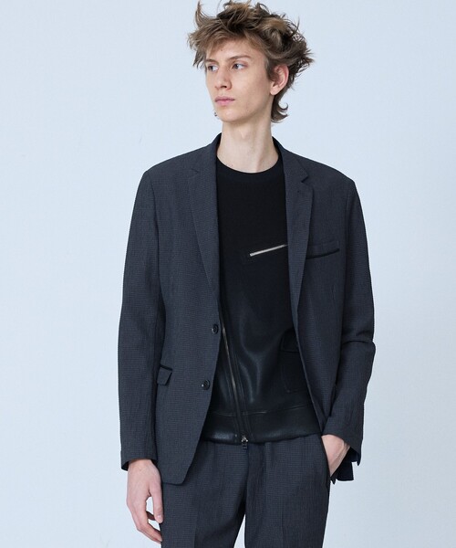 5351 POUR LES HOMMES(ゴーサンゴーイチプールオム)の「【セットアップ対応】ワッシャー メッシュ ジャケット(テーラードジャケット・メンズ・チャコールグレー/ライトグレー/ブラック・48/46/44/50)」の2枚目の写真