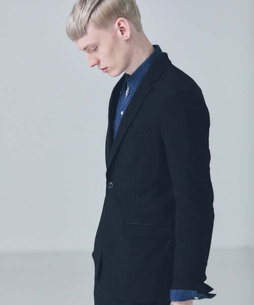 5351 POUR LES HOMMES(ゴーサンゴーイチプールオム)の「【セットアップ対応】ワッシャー メッシュ ジャケット(テーラードジャケット・メンズ・チャコールグレー/ライトグレー/ブラック・48/46/44/50)」の1枚目の写真