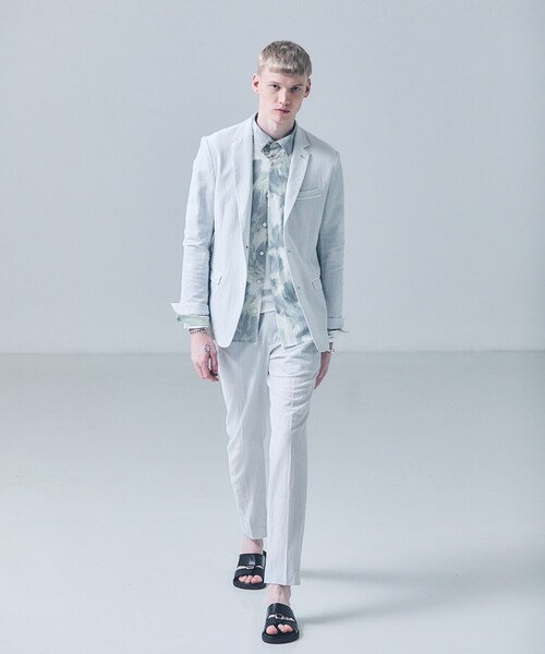 5351 POUR LES HOMMES(ゴーサンゴーイチプールオム)の「【セットアップ対応】ワッシャー メッシュ ジャケット(テーラードジャケット・メンズ・チャコールグレー/ライトグレー/ブラック・48/46/44/50)」の19枚目の写真