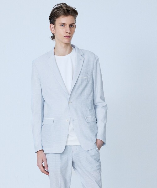 5351 POUR LES HOMMES(ゴーサンゴーイチプールオム)の「【セットアップ対応】ワッシャー メッシュ ジャケット(テーラードジャケット・メンズ・チャコールグレー/ライトグレー/ブラック・48/46/44/50)」の20枚目の写真