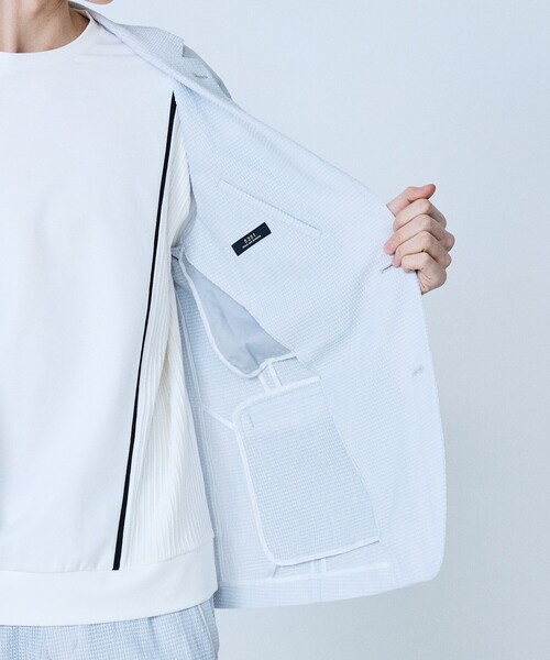 5351 POUR LES HOMMES(ゴーサンゴーイチプールオム)の「【セットアップ対応】ワッシャー メッシュ ジャケット(テーラードジャケット・メンズ・チャコールグレー/ライトグレー/ブラック・48/46/44/50)」の14枚目の写真