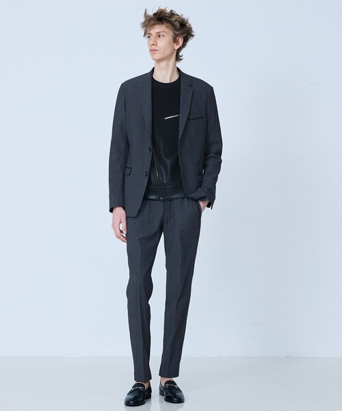 5351 POUR LES HOMMES(ゴーサンゴーイチプールオム)の「【セットアップ対応】ワッシャー メッシュ ジャケット(テーラードジャケット・メンズ・チャコールグレー/ライトグレー/ブラック・48/46/44/50)」の8枚目の写真