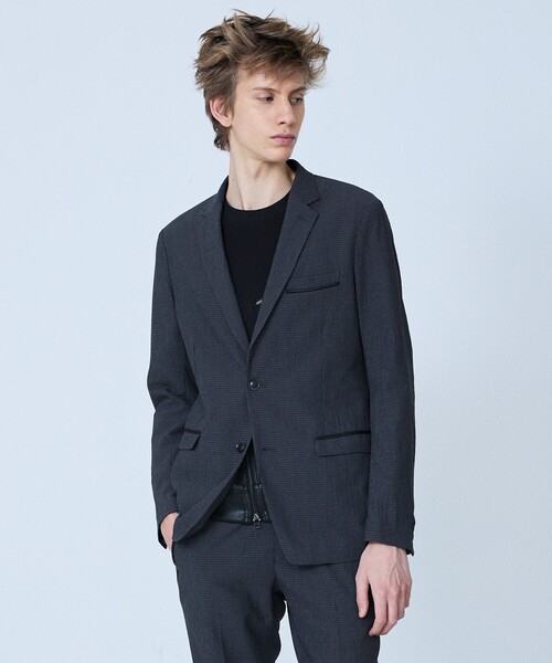 5351 POUR LES HOMMES(ゴーサンゴーイチプールオム)の「【セットアップ対応】ワッシャー メッシュ ジャケット(テーラードジャケット・メンズ・チャコールグレー/ライトグレー/ブラック・48/46/44/50)」の9枚目の写真