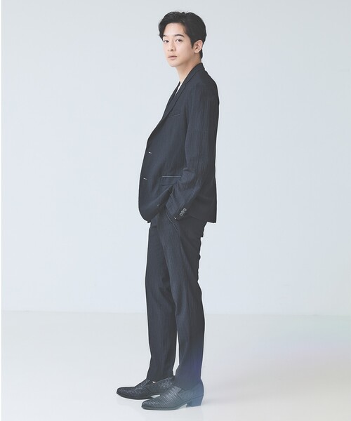 5351 POUR LES HOMMES(ゴーサンゴーイチプールオム)の「【セットアップ対応】ワッシャー メッシュ ジャケット(テーラードジャケット・メンズ・チャコールグレー/ライトグレー/ブラック・48/46/44/50)」の18枚目の写真