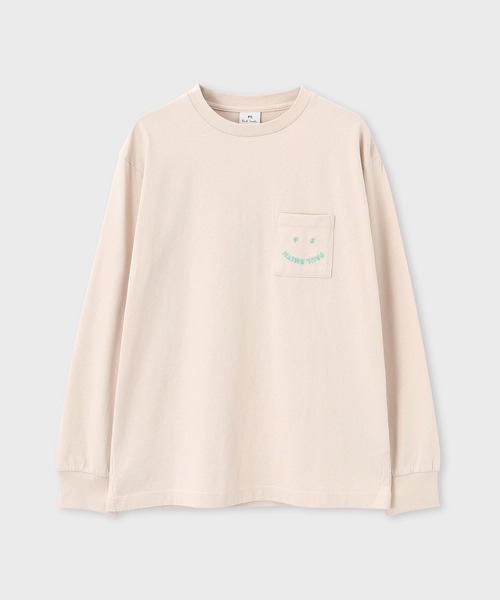 PS Paul Smith(ピーエスポールスミス)の「ウィメンズ "Happy" ロングスリーブTシャツ / 165406 234VED(Tシャツ/カットソー・レディース・アイボリー・2L/LARGE/MEDIUM)」の1枚目の写真