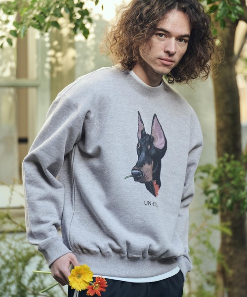 UN-FILLED(アンフィルド)の「msw1839- REAL GERBERA DOG CN SWEAT スウェット(ドーベルマン)(SDUF-2602DBM)(スウェット・メンズ・ホワイト/グレー・M/XL/L)」の11枚目の写真