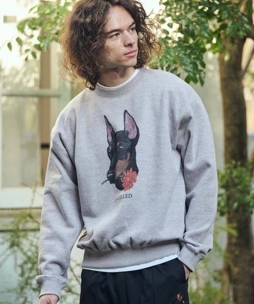 UN-FILLED(アンフィルド)の「msw1839- REAL GERBERA DOG CN SWEAT スウェット(ドーベルマン)(SDUF-2602DBM)(スウェット・メンズ・ホワイト/グレー・M/XL/L)」の12枚目の写真