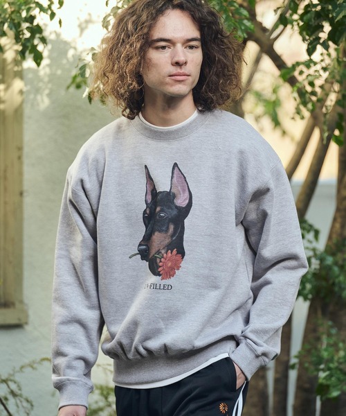 UN-FILLED(アンフィルド)の「msw1839- REAL GERBERA DOG CN SWEAT スウェット(ドーベルマン)(SDUF-2602DBM)(スウェット・メンズ・ホワイト/グレー・M/XL/L)」の13枚目の写真